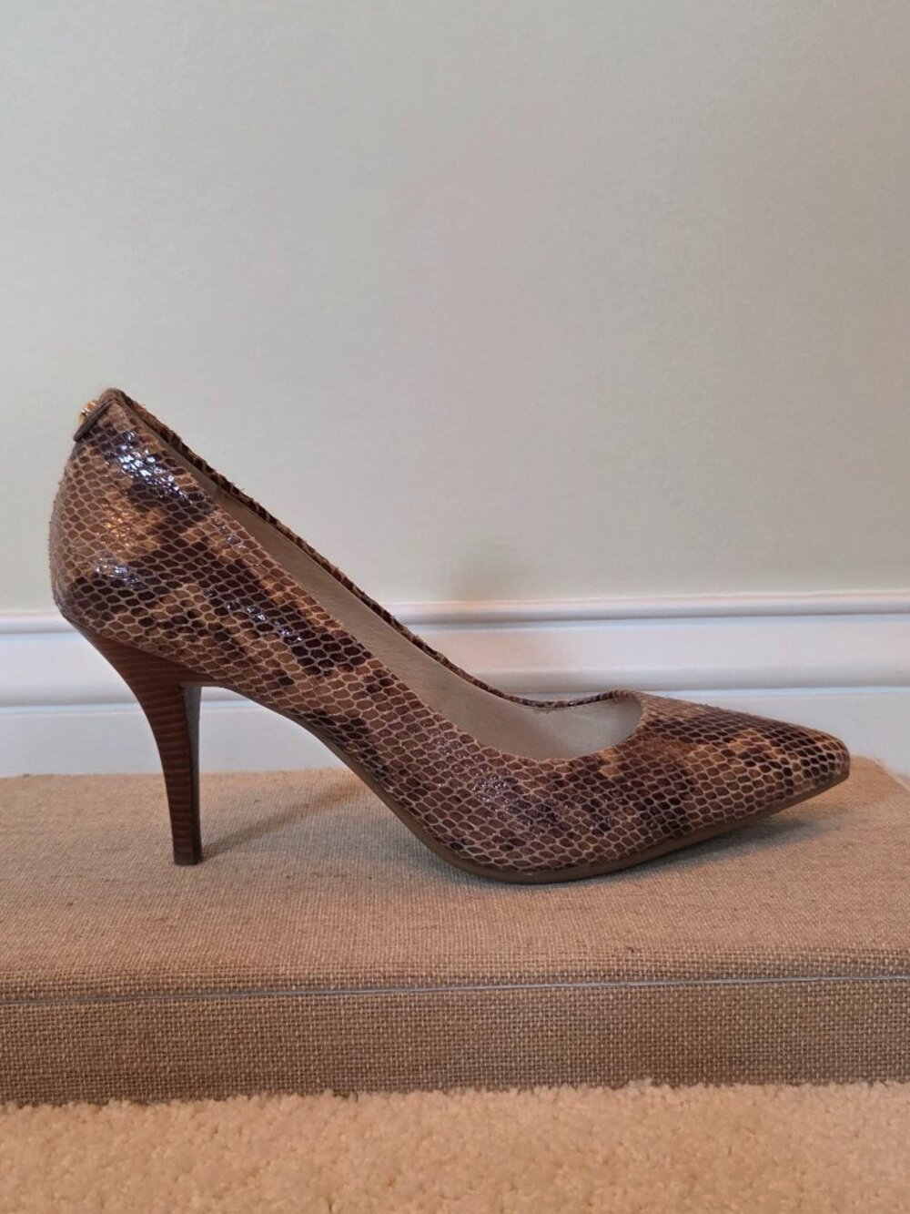 Michael Kors Brown Snake Print Leather Pumps